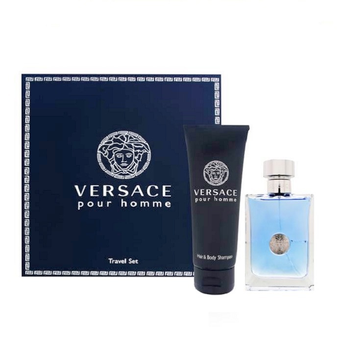 Versace Pour Homme Gift Set - 3.4oz Eau De Toilette Spray and 3.4oz Hand & Body Shampoo
